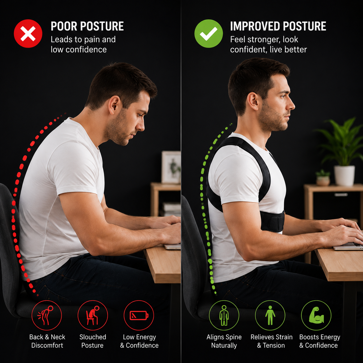 ShapeNinja™ Posture Corrector Belt Stand Taller. Feel More Confident.